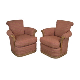 Jeffco Pair Custom Upholstered Club Chairs For Sale