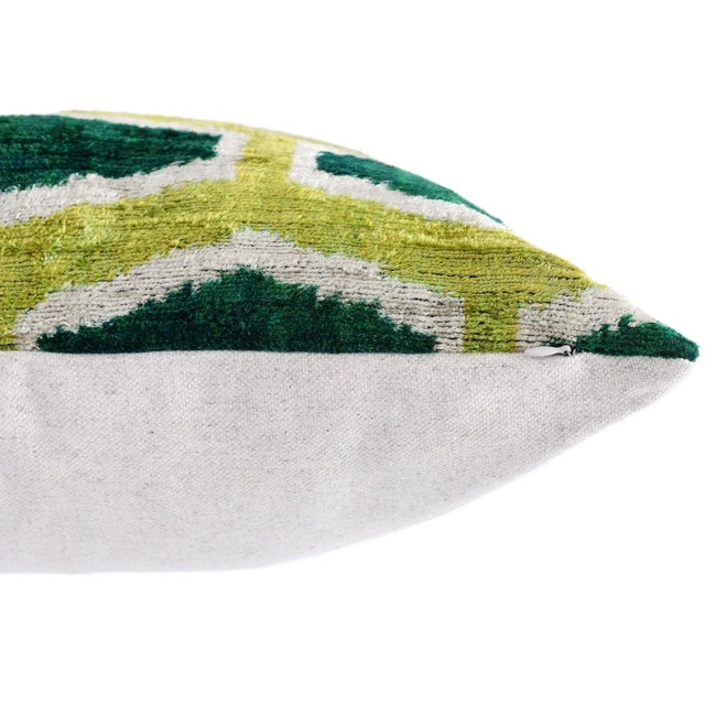2020s The Lime & Emerald Honeycomb Silk Velvet Pillow - 20" X 20" For Sale - Image 5 of 8