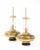 Gold 1970s Modern Oversized Brass Table Lamps with Wood Lacquer Base - A Pair For Sale - Image 8 of 12
