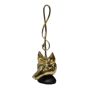 Late 19th Early 20th C. English Brass and Cast Iron Fox Doorstop