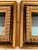 Pair of Vintage 11” X 11” Giltwood Accent Wall Mirrors With Carved Geometric Frames For Sale - Image 4 of 9