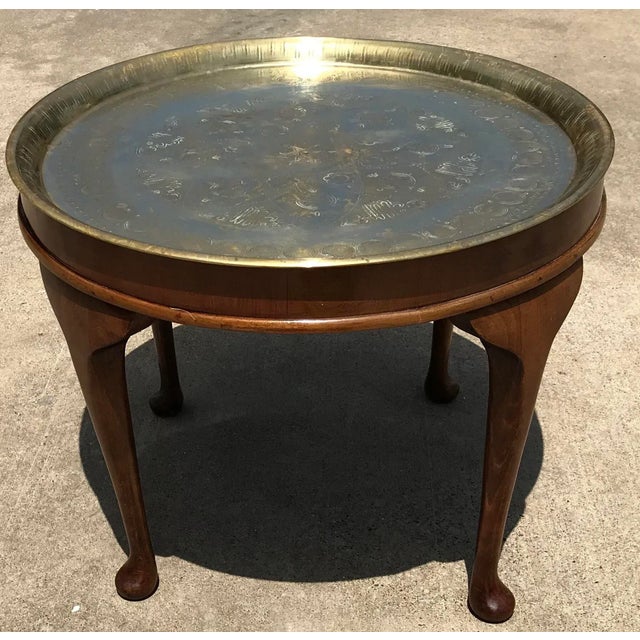 Mid Century Brass Tray Table For Sale - Image 9 of 9