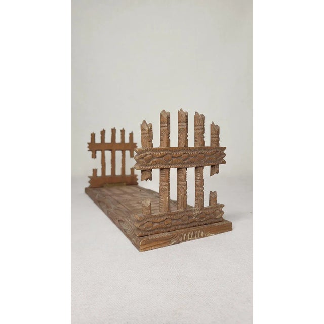 Mid-Century Modern Black Forest Carved Wooden Bookends, Set of 2 For Sale - Image 3 of 7