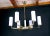 Stilnovo Chandelier, Mid-Century Brass & White , Six Opalines, Italy For Sale - Image 6 of 6