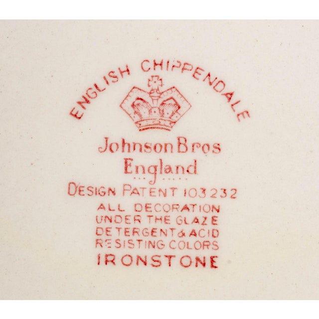 Late 20th Century English Johnson Bros "English Chippendale" Ironstone Partial Dinnerware, 58 For Sale - Image 5 of 14