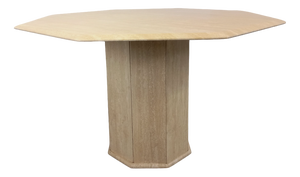 Vintage Octagonal Travertine Dining Table, 1970s