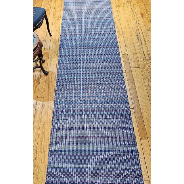 Antique American Amish Rag Runner, Handwoven Wool & Cotton, Stripe Pattern, 3x17 For Sale - Image 12 of 12