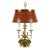 1960s Maison Janson Style Brass and Red Toleware Bouillotte Table Lamp For Sale