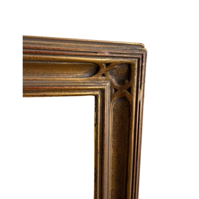 Vintage Mission Style Giltwood Picture Frame For Sale - Image 4 of 9