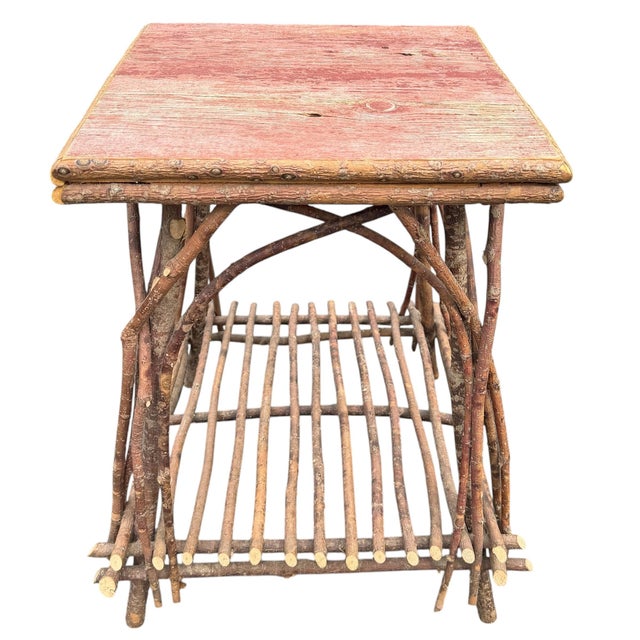 Cabin Adirondack Style Twig Table For Sale - Image 3 of 15