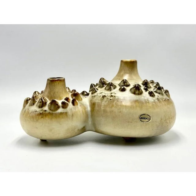 Mid-Century Ceramic Model 3481 Double Vase Sea Urchin by Einer Johansen for Søholm Stoneware, 1960s For Sale - Image 11 of 11