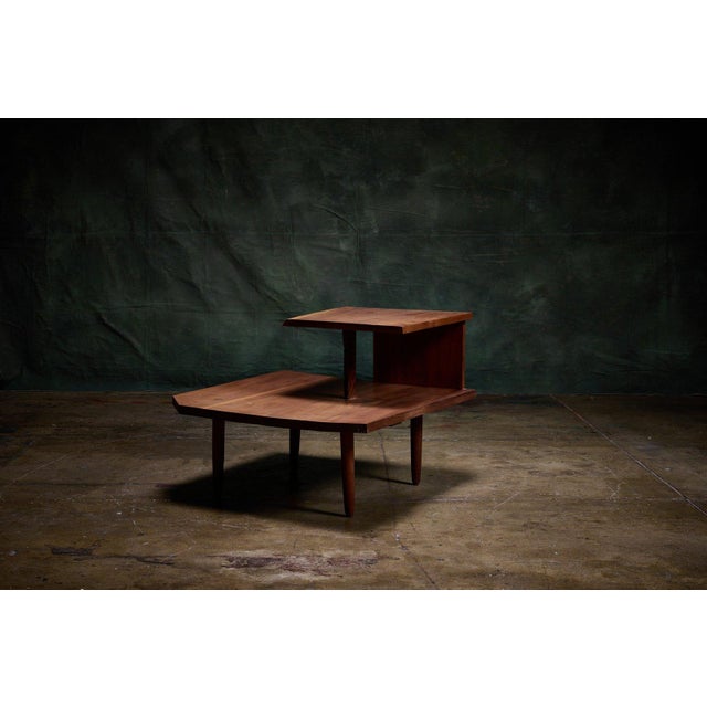 American Two-Tier Corner Table With Free Edge Support by George Nakashima For Sale - Image 3 of 4