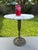 Metal Vintage 17" Pierced Brass Side Table W/White & Grey Marble 15" Top For Sale - Image 7 of 7