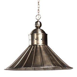 Vintage Nickel Farm Pendant Light For Sale