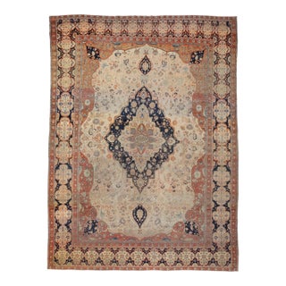 Fine Antique Mohtasham Kashan Rug 8’4” X 11’4” For Sale