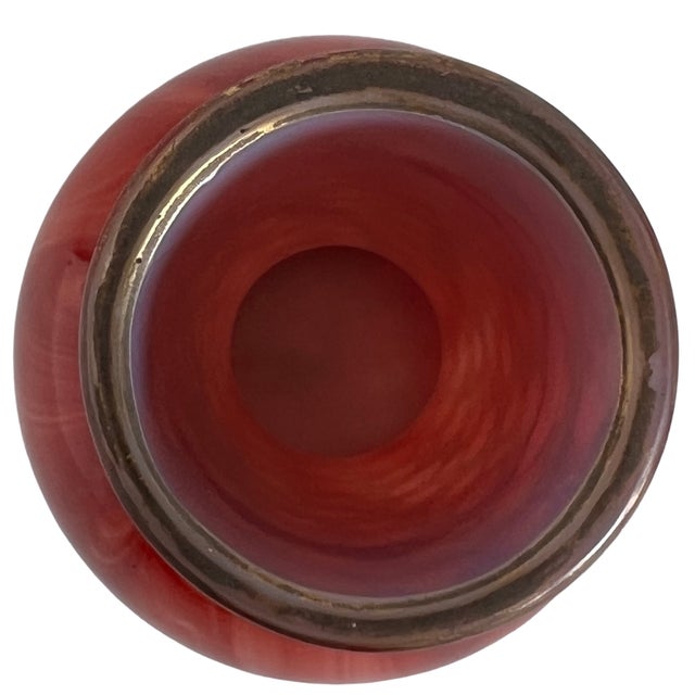 Antique Bohemian Harrach Marmoriertes Karneol Glass Vase, C. 1888" For Sale - Image 17 of 18
