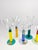Vintage multi colour art glass cordials - colourful hand blown shot glasses made in the Czech Republic. Marked Nouveau...
