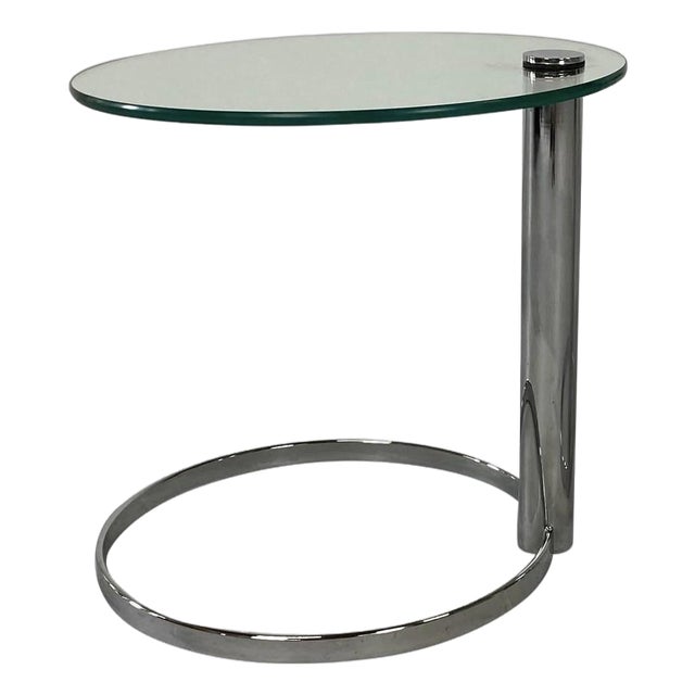 Leon Rosen for Pace Cantilevered Drinks Side Table in Steel and Glass For Sale