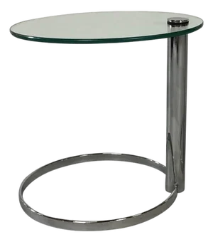 Leon Rosen for Pace Cantilevered Drinks Side Table in Steel and Glass