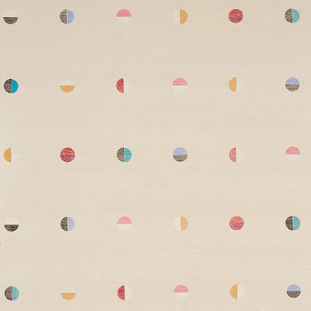 Schumacher Sample - Schumacher X Caroline Z Hurley Joshua Tree Hand Printed Sisal Wallpaper in Multi on Ivory For Sale - Image 4 of 4