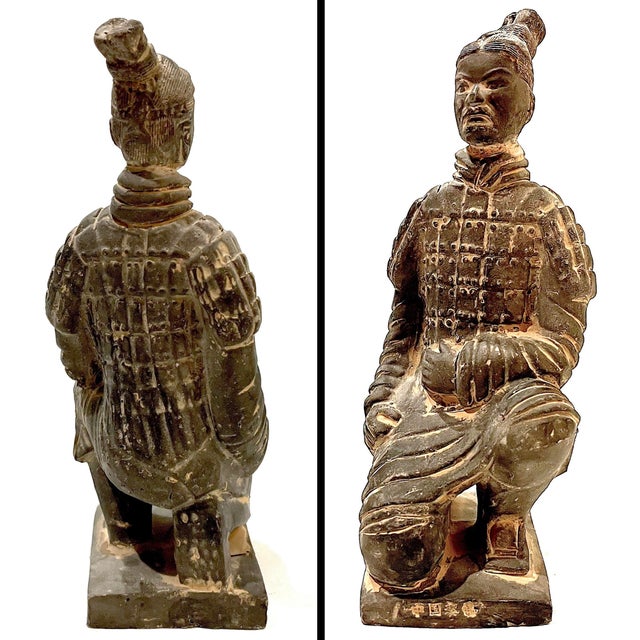 Vintage 1980's Chinese Terra Cotta Tomb Warrior Figures - Set of Three For Sale - Image 4 of 13