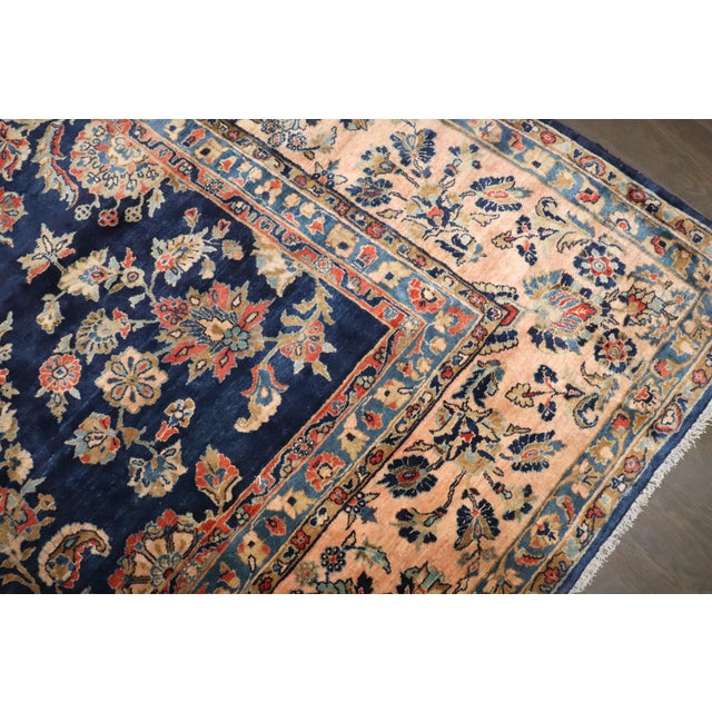 Early 20th Century Zabihi Collection Oversize Manchester Wool Navy Persian Sarouk Rug - 11'6" x 25'2" For Sale - Image 9 of 12