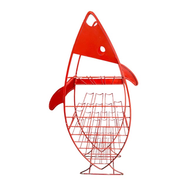 French French Mid Century Fish Wine Bottle Holder For Sale - Image 3 of 7