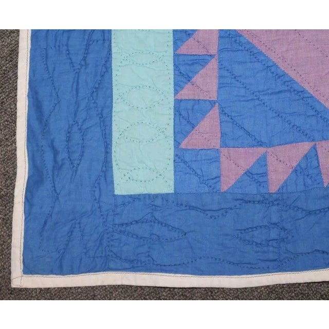 Rustic 1940s Amish Ohio Baskets Crib Quilt For Sale - Image 3 of 7