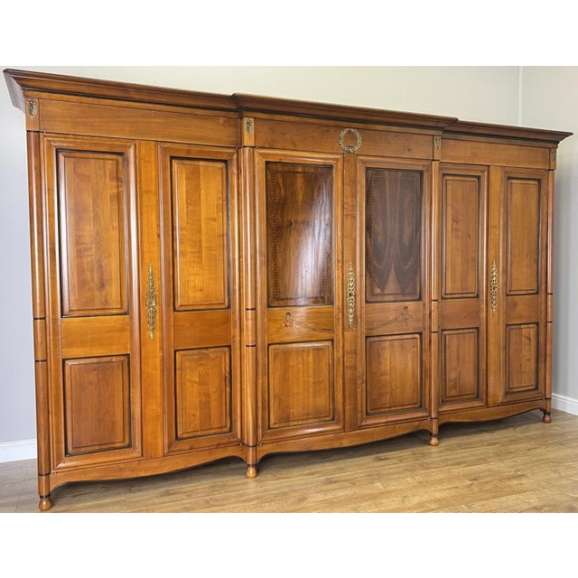 Vintage French Carved 6-Door Armoire For Sale - Image 3 of 17