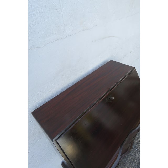 Prays Furniture 1940s Ball and Claw Feet Serpentine Mahogany Secretary Desk 6254 For Sale - Image 16 of 18
