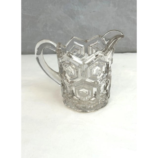 Early American Pattern Glass Dalzell Gilmore Hexagon Clear Bullseye Small Pitcher Circa 1890's This smaller-sized glass...