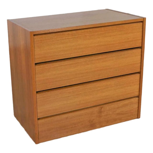 KODI----Vintage Scandinavian Modern Gentlemen's Chest Teak 3 Drawer Marked Made in Denmark For Sale