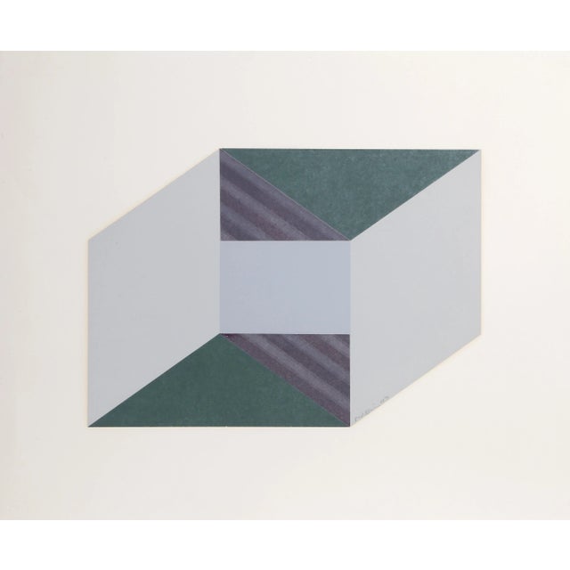 Op Art Cube, OP Art Mixed Media Painting For Sale - Image 3 of 3