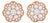 Late 20th Century 14K Pink Rose Gold Diamond Flower Stud Earrings, Pair For Sale