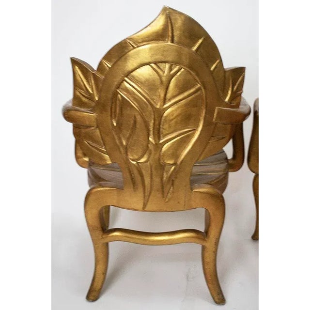 1970s Bartolozzi & Maioli Italian Carved Wooden Leaf Chairs - a Pair For Sale - Image 5 of 7