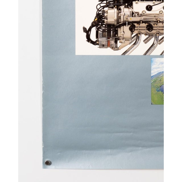 Gray Porsche PFM 3200 Around the World 1985 Original Porsche Poster For Sale - Image 8 of 9