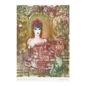 1992 Claude Hermann Figural Color Etching
