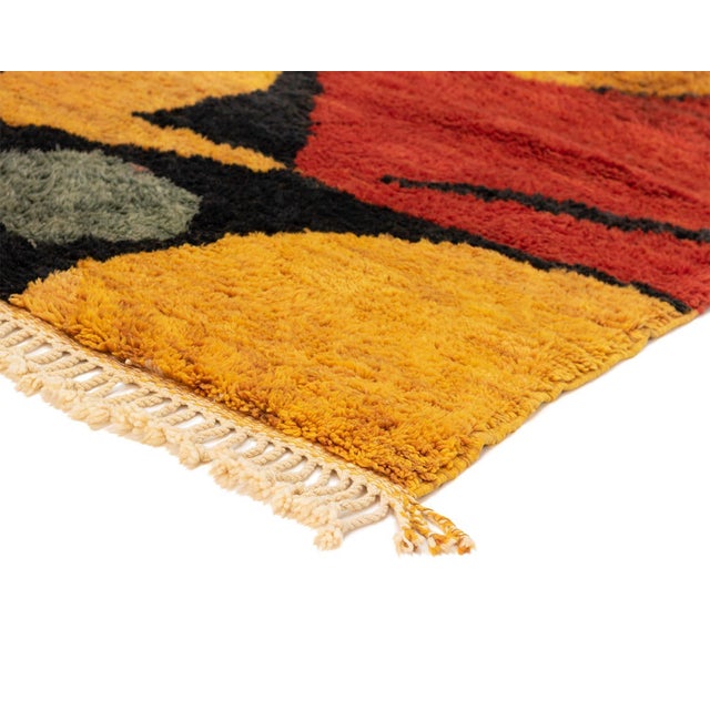 Oversize Hand-Knotted Moroccan Wool Rug | 12'11" X 10'1" | One of a Kind For Sale - Image 4 of 11