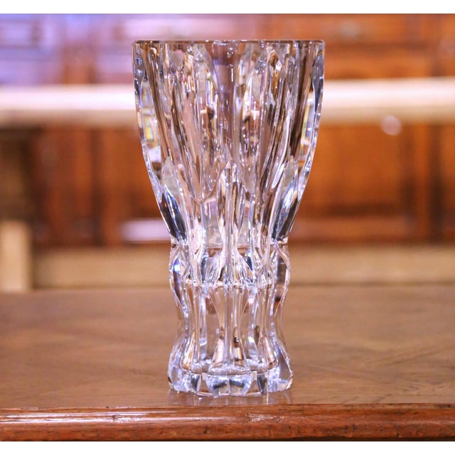 Mid-Century Val Saint Lambert Crystal Bud Vase With Faceted Cuts For Sale In Dallas - Image 6 of 10
