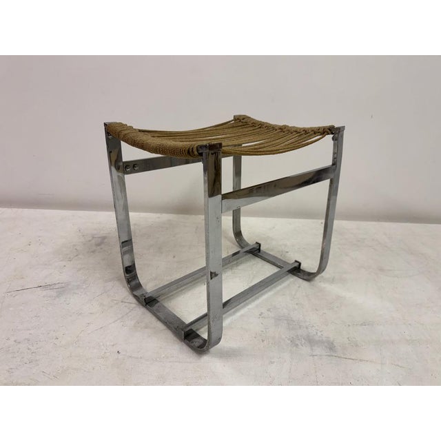 1950s Chrome Plated Steel Stool by Jacques Adnet, 1950s For Sale - Image 5 of 13