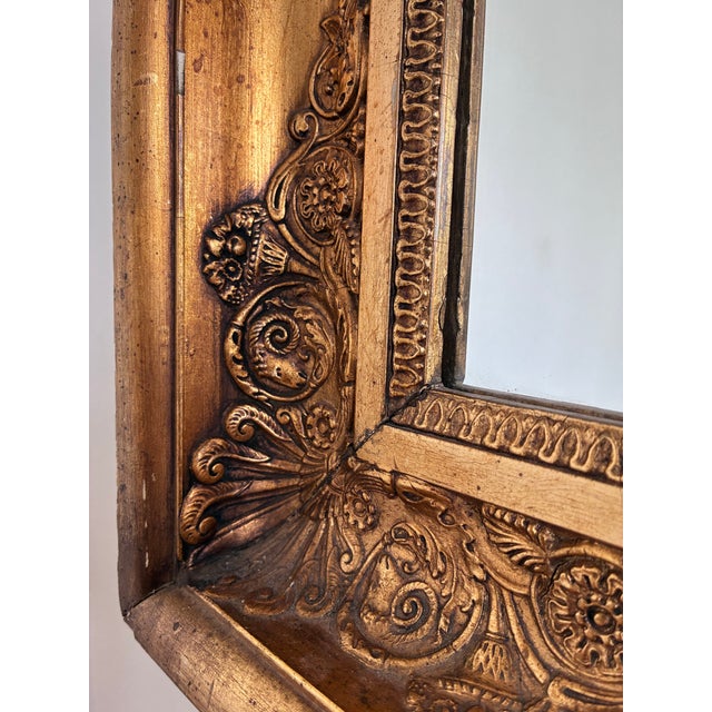 Large Antique Napoleon III Giltwood French Wall Mirror, 19th Century For Sale - Image 10 of 12