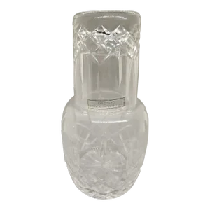 Barski Hand Cut Crystal 2 Piece Set-Bedside Night/Desktop Carafe W/ Tumble-Up Glass