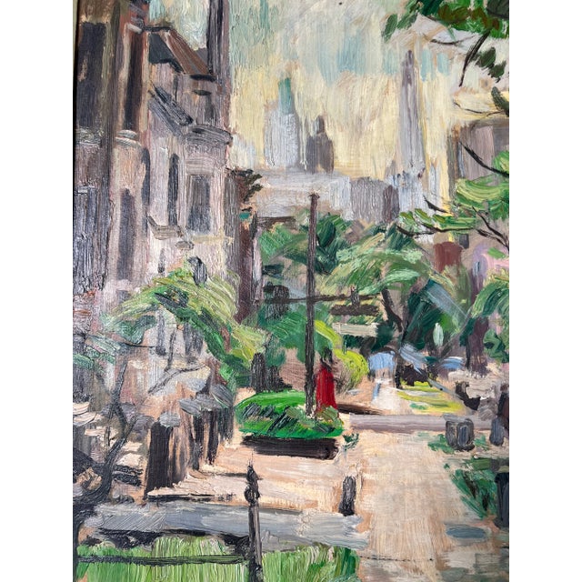Vintage Paris Street Scene Impressionist Original Oil Painting , Signed/ Sold For Sale - Image 9 of 12