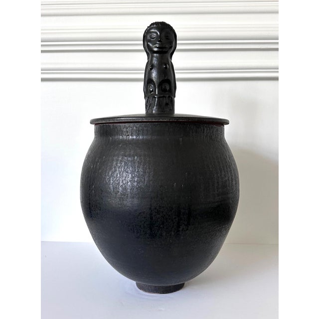 Large Early Unique Glazed and Sculpted Ceramic Vessel Mary and Edwin Scheier For Sale In Atlanta - Image 6 of 14