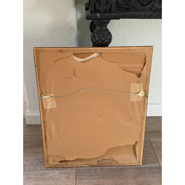 Wood Vintage Asian Chinoiserie Cherry Blossom Watercolor Painting For Sale - Image 7 of 11