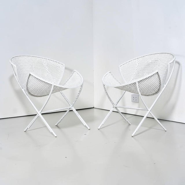 Mid-Century Modern 1950s Orange Slice Patio Chairs Maurizio Tempestini for Salterini - a Pair, Attributed For Sale - Image 3 of 8