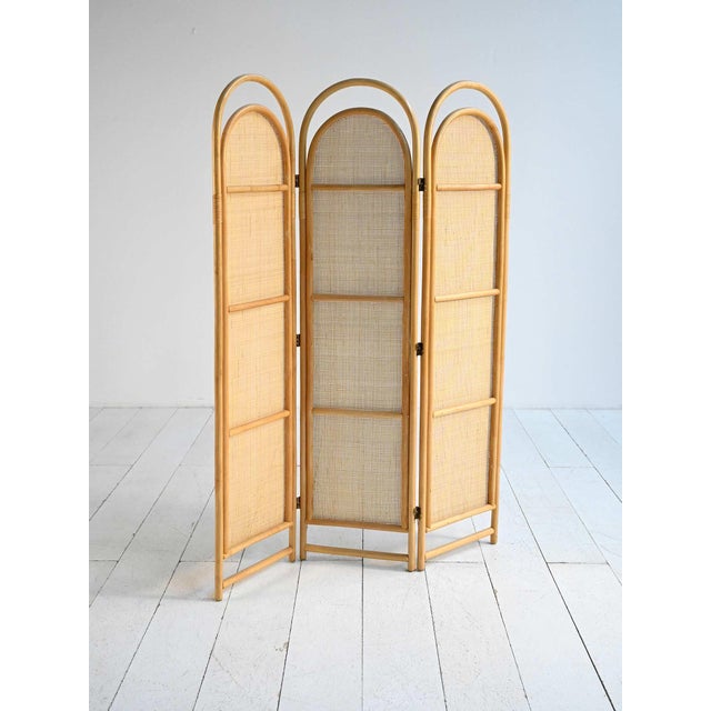20th Century Scandinavian Folding Screen in Bamboo and Rattan, 1960s For Sale - Image 10 of 10