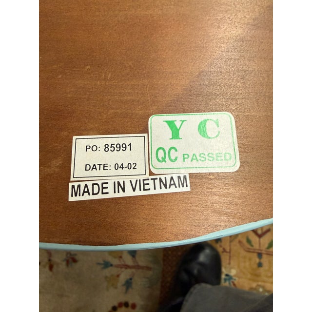 Transitional Aque Side Table With Drawer For Sale - Image 4 of 12