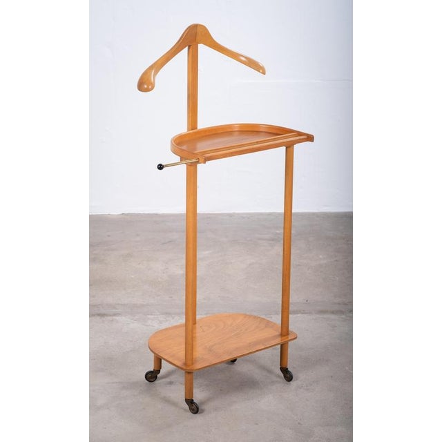 Wood Scandinavian Modern Beech Wood Valet Stand, 1960s For Sale - Image 7 of 8
