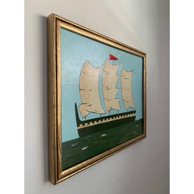 Traditional Contemporary Impressionist Style Seascape Painting on Canvas, Framed For Sale - Image 3 of 4